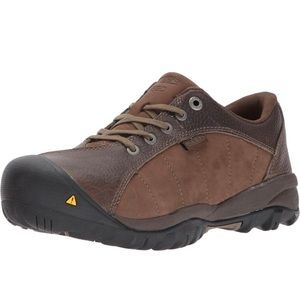 Keen women’s work shoes with aluminum toe.